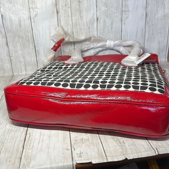 Kate Spade Cornelia Street Noel Blair Tote Shoulder Bag Red Leather and Fabric - Picture 6 of 8